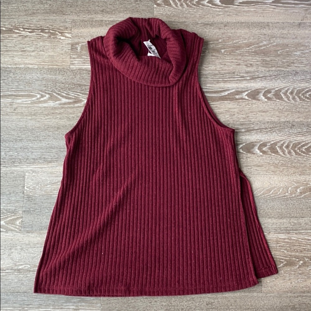 Brand new burgundy cowl neck top